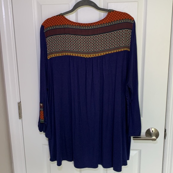 Ezra Colorful Geometric Patterned Blouse plus size 3XL - Picture 4 of 6